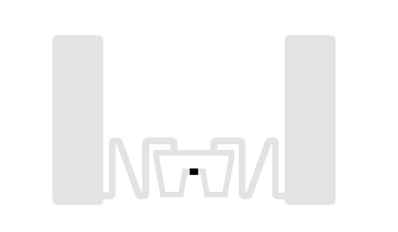 RFID Inlay with antenna traces and embedded chip